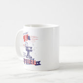 愛国的なマグ祈をおもしろいしない時 コーヒーマグカップ (正面左)