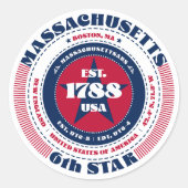 愛国的なマサチューツサークルシール ラウンドシール (正面)