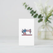 愛国的なミシン ビンテージの彫刻 ベクター_ 名刺 (スタンド正面)