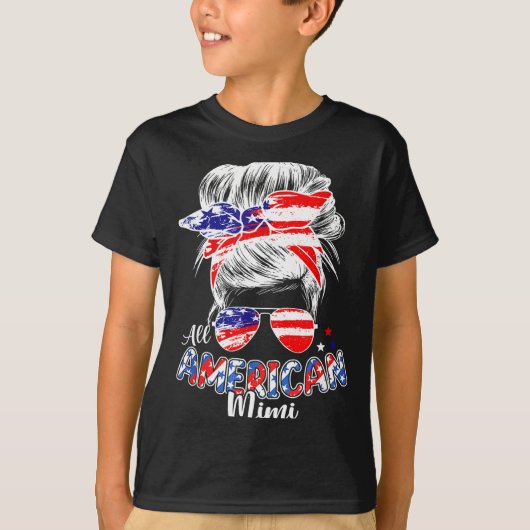愛国的なミニィの7月4日のおだんごヘア Tシャツ (正面)