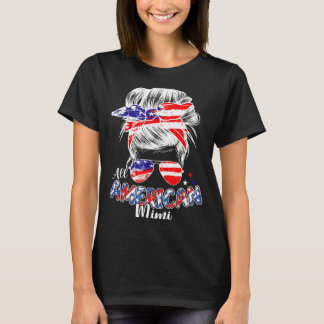 愛国的なミニィの7月4日のおだんごヘア Tシャツ