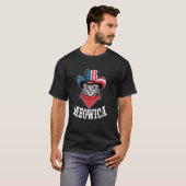 愛国的なミャオイカ 猫 サングラス 7月4日 アメリカ Tシャツ (正面フル)