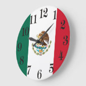 愛国的なメキシコの旗 国旗 メキシコ ラージ壁時計 (傾斜)
