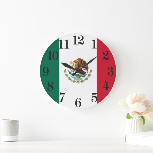 愛国的なメキシコの旗 国旗 メキシコ ラージ壁時計 (ホーム)