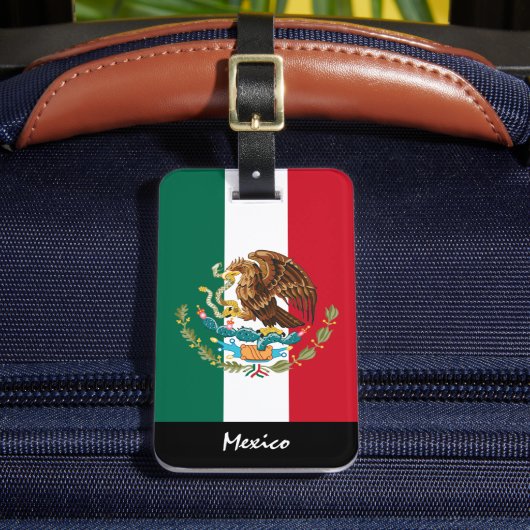 愛国的なメキシコの荷物タグ、メキシコ国旗 ラゲッジタグ (正面インサイチュ2)