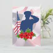 愛国的なメモリアルデーアメリカ軍兵士の敬礼 シーズンカード (スタンド正面)