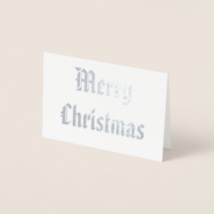 愛国的なメリークリスマス書道銀 箔カード