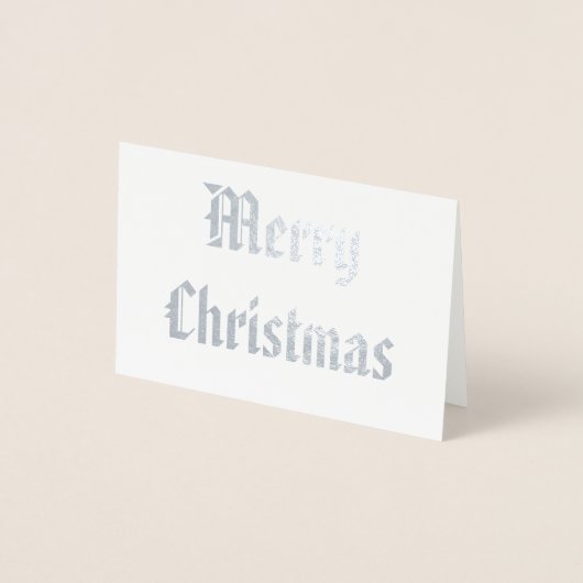 愛国的なメリークリスマス書道銀 箔カード (正面)
