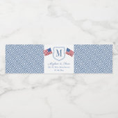 愛国的なモノグラムのアメリカ国旗の結婚披露宴 ペットボトルラベル (シングルラベル)