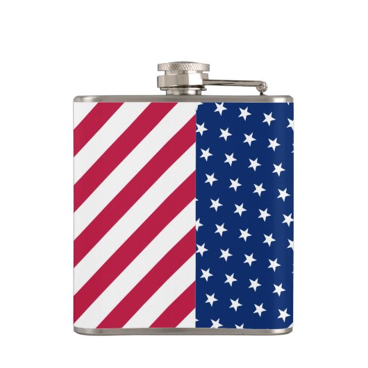愛国的なモノグラムのスターストライプ赤白青 フラスク (裏面)