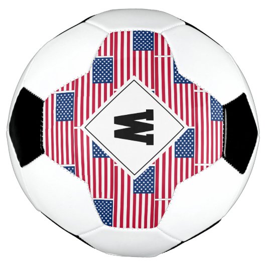 愛国的なモノグラムの米国国旗のサッカーボール サッカーボール (回転)