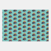 愛国的なモンスタートラックオフロードアドベンチャー ラッピングペーパーシート (正面)