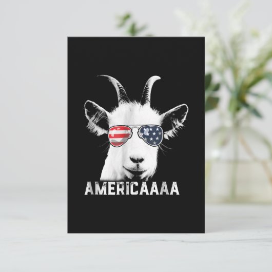 愛国的なヤギおもしろいヤギのアメリカ エンクロージャーカード (スタンド正面)