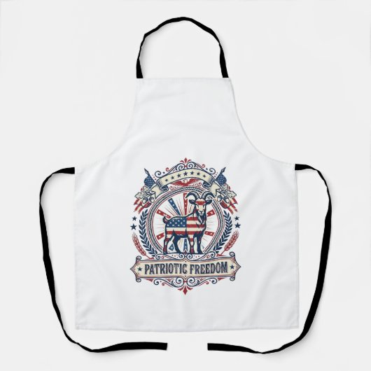 愛国的なヤギ農場のベクターグラフィックTシャツ_1 エプロン (正面)