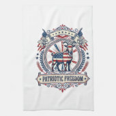 愛国的なヤギ農場のベクターグラフィックTシャツ_1 キッチンタオル (縦)