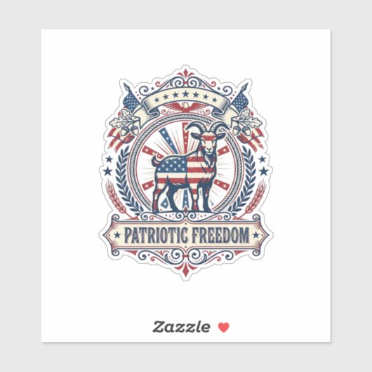 愛国的なヤギ農場のベクターグラフィックTシャツ_1 シール (シート)