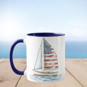 愛国的なヨット アメリカーナ 海岸 コーヒーマグ マグカップ