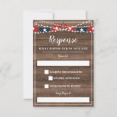 愛国的なライトフレーム7月4日バナー応答 出欠カード (正面)