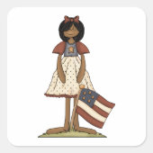 愛国的なラグドールガールアメリカーナフォーク スクエアシール (正面)