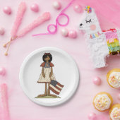 愛国的なラグドールガールアメリカーナフォーク ペーパープレート (パーティー)