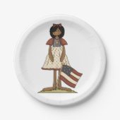 愛国的なラグドールガールアメリカーナフォーク ペーパープレート (正面)