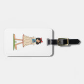 愛国的なラグドールガールアメリカーナフォーク ラゲッジタグ (正面横)