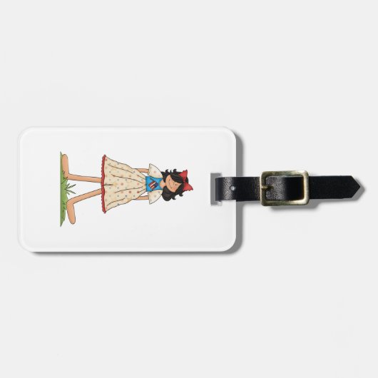 愛国的なラグドールガールアメリカーナフォーク ラゲッジタグ (正面横)