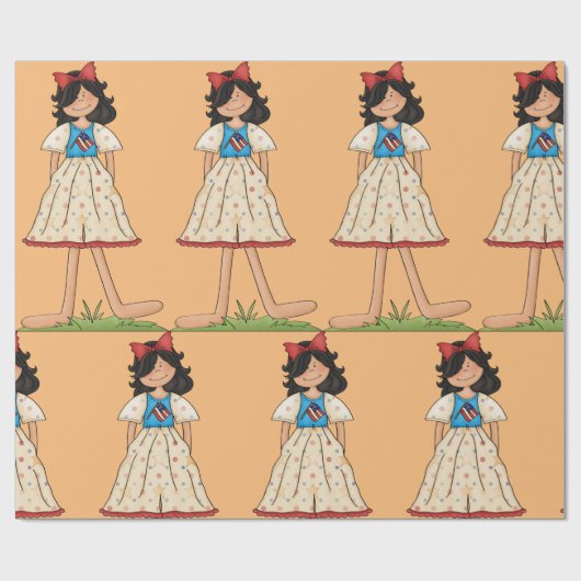 愛国的なラグドールガールアメリカーナフォーク ラッピングペーパー (フラット)