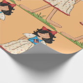 愛国的なラグドールガールアメリカーナフォーク ラッピングペーパー (角)