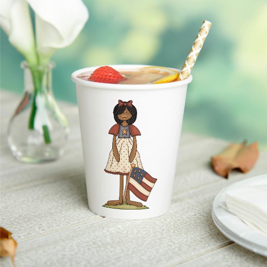 愛国的なラグドールガールアメリカーナフォーク 紙コップ