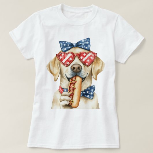 愛国的なラブラドール・レトリーバー Tシャツ (デザイン正面)