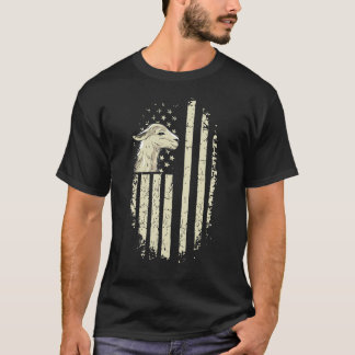 愛国的なラマの米国国旗 Tシャツ
