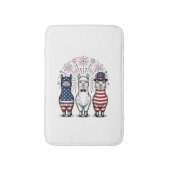愛国的なラマ花火ビンテージ ベクターTシャツ_1 バスマット (正面縦)