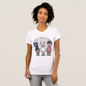 愛国的なラマ花火ビンテージ ベクターTシャツ_1 Tシャツ (正面フル)