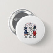 愛国的なラマ花火ビンテージTシャツ_1 缶バッジ (正面&裏面)