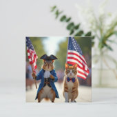 愛国的なリスと猫 カード (スタンド正面)