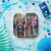 愛国的なリスと猫 ペーパープレート (パーティー)