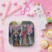 愛国的なリスと猫 ペーパープレート (パーティー)