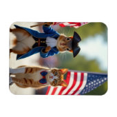 愛国的なリスと猫 マグネット (横)