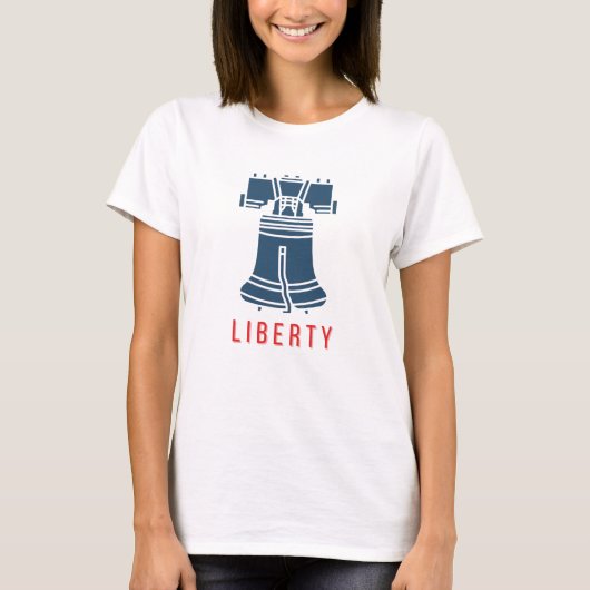 愛国的なリバティベルのシルエット Tシャツ (正面)