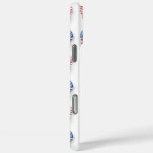 愛国的なリボンが付いたストライプのモノグラム入りCase-Mate iP Case-Mate iPhoneケース (裏面 / 右)