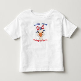 愛国的なリボンを付けたリトルミスインディペンデント・グース トドラーTシャツ