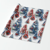 愛国的なリボンクリスマスツリー ラッピングペーパー (アンロールド)