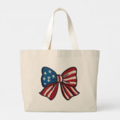🇺🇸 愛国的なリボントートバッグ 🎀👜✨ ラージトートバッグ (裏面)