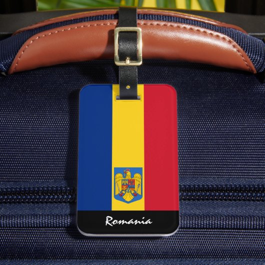 愛国的なルーマニアの荷物タグ、ルーマニア国旗 ラゲッジタグ (正面インサイチュ2)