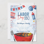 愛国的なレイバー・デイBBQパーティー 招待状 (正面)