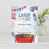愛国的なレイバー・デーのBBQパーティー 招待状 (スタンド正面)