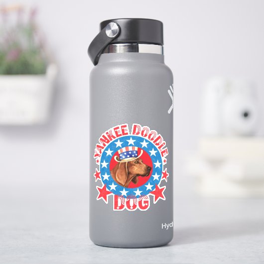 愛国的なレッドボーンコンハウンドビニールステッカー シール (HydroFlask)