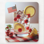愛国的なレモネードとさくらんぼ マウスパッド (正面)