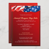 愛国的なレーガン記念日ガラ リパブリックンファンドレイザー 招待状 (正面/裏面)